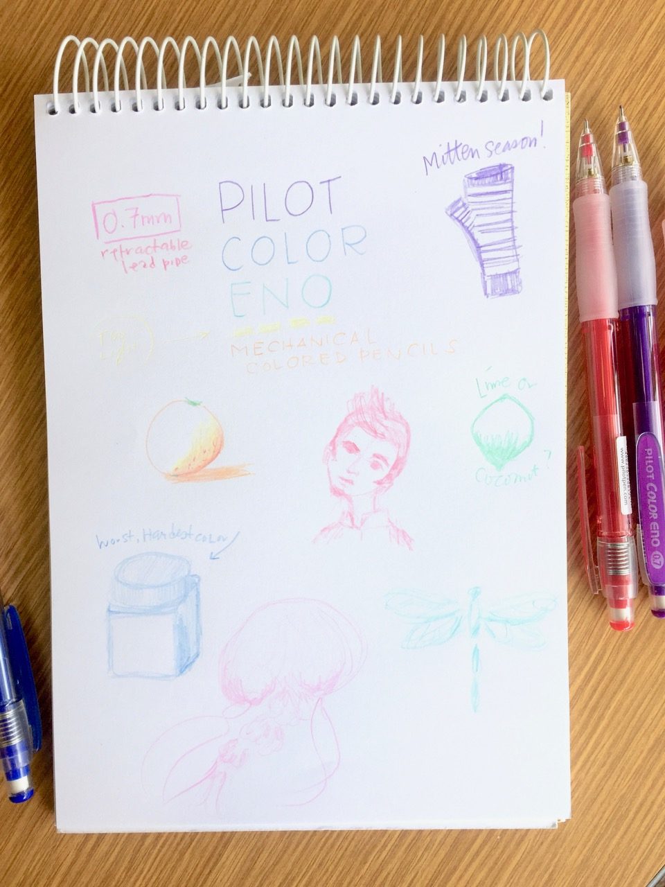  Pilot Color Eno Erasable Mechanical Pencil - 0.7 mm - 8 Color  Bundle